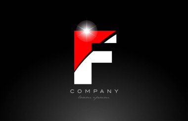 kırmızı beyaz alfabe harfi f f f f simgesi tasarımı bir şirket veya iş için uygundur