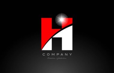 kırmızı beyaz alfabe harfi h logo simgesi tasarımı bir şirket veya iş için uygundur
