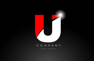 kırmızı beyaz alfabe harfi u logo simgesi tasarımı bir şirket veya iş için uygundur