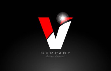 bir şirket veya iş için uygun kırmızı beyaz alfabe v logo simgesi tasarımı