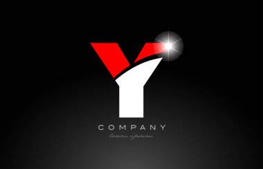 kırmızı beyaz alfabe harfi y logo simgesi tasarımı bir şirket veya iş için uygundur