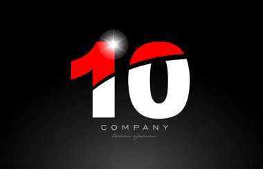 kırmızı beyaz renk 10 numaralı logo simgesi bir şirket veya iş için uygun tasarımı