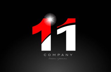 kırmızı beyaz renk numara 11 logo simgesi bir şirket veya iş için uygun tasarımı