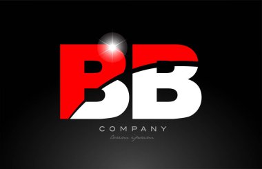 kırmızı beyaz alfabe harf kombinasyonu bb b logo simgesi tasarımı bir şirket veya iş için uygun