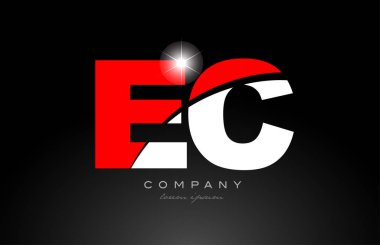 kırmızı beyaz alfabe harf kombinasyonu ec logo simgesi tasarımı bir şirket veya iş için uygundur