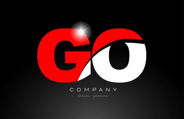 kırmızı beyaz alfabe harf kombinasyonu bir şirket veya iş için uygun logo simgesi tasarımına git