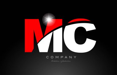 kırmızı beyaz alfabe harf kombinasyonu mc m logo simgesi tasarımı bir şirket veya iş için uygundur
