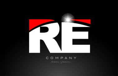 kırmızı beyaz alfabe harf kombinasyonu rer logo simgesi tasarımı bir şirket veya iş için uygundur