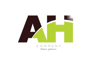 Bir şirket veya işletme için uygun yeşil ve kahverengi renkli h alfabesi kombinasyonu logo tasarımı