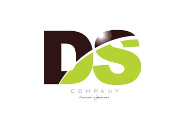ds d alfabe kombinasyon logo tasarımı bir şirket veya iş için uygun yeşil ve kahverengi renk