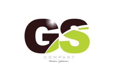 Gs G harfi alfabe kombinasyon logo tasarımı yeşil ve kahverengi renk bir şirket veya iş için uygundur