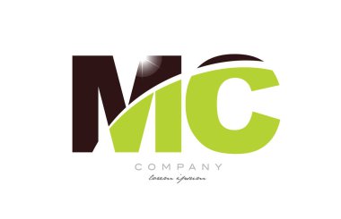 mc m alfabe kombinasyon logo tasarımı bir şirket veya iş için uygun yeşil ve kahverengi renk