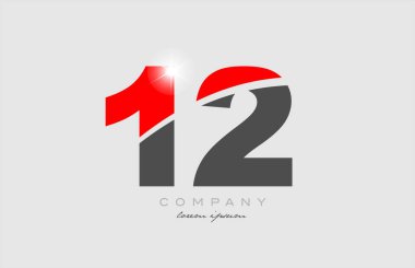 Bir şirket veya işletme için uygun gri kırmızı logo tasarımı 12 numara