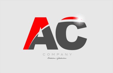 Bir şirket ya da işletme için uygun gri kırmızı alfabe logo simgesi dizaynında c 'nin kombinasyonu.