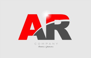 bir şirket veya işletme için uygun gri kırmızı alfabe simge simgesi dizaynı ar r kombinasyon harfi