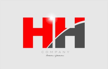 kombinasyon harfi hh h gri kırmızı alfabe simge logo tasarımı bir şirket veya iş için uygundur