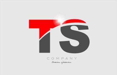 Gri kırmızı alfabe simge simgesi dizaynı bir şirket veya işletme için uygun t 'ler birleşimi.