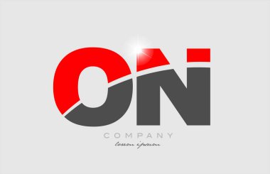 Gri kırmızı alfabe simgesi ile o n üzerinde birleşik harf bir şirket veya iş için uygun logo tasarımı