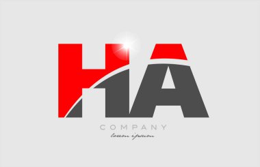 kombinasyon harfi bir şirket veya iş için uygun gri kırmızı alfabe logo ikonu tasarımı