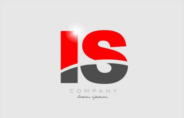 Kombinasyon harfi, bir şirket veya işletme için uygun gri kırmızı alfabe logo dizaynı.