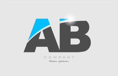 birleşik harf ab a b gri mavi alfabe simge logo tasarımı bir şirket veya iş için uygundur