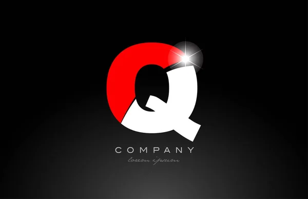 Rouge Blanc Lettre Alphabet Logo Icône Design Adapté Une Entreprise — Image vectorielle