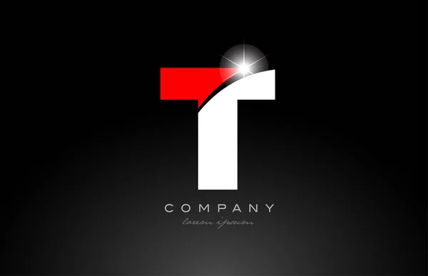 红色白色字母T图标设计适合于公司或企业 — 图库矢量图片