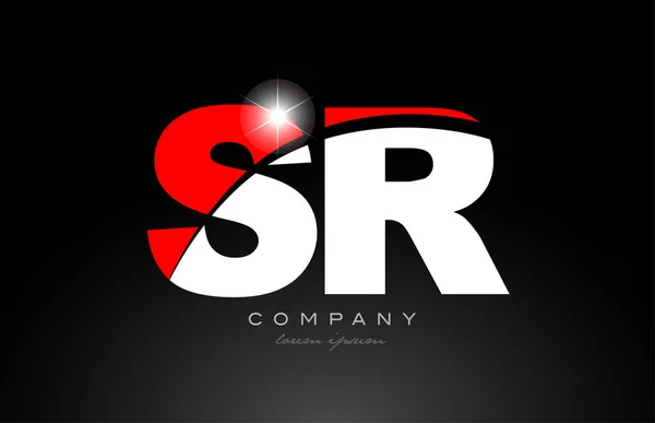 赤白アルファベット文字の組み合わせSr Rロゴアイコンデザインに適し会社やビジネス — ストックベクタ