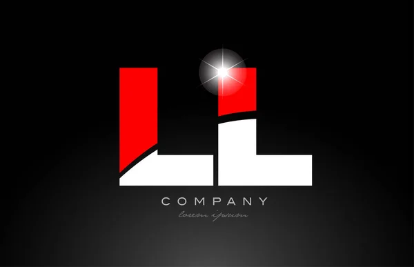 Vermelho Branco Cor Alfabeto Letra Combinação Logotipo Ícone Design Adequado — Vetor de Stock
