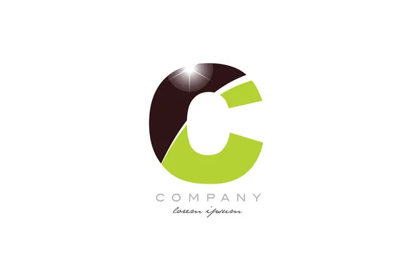 Letra Alfabeto Logotipo Ícone Design Com Cor Verde Marrom Adequado —  Vetores de Stock