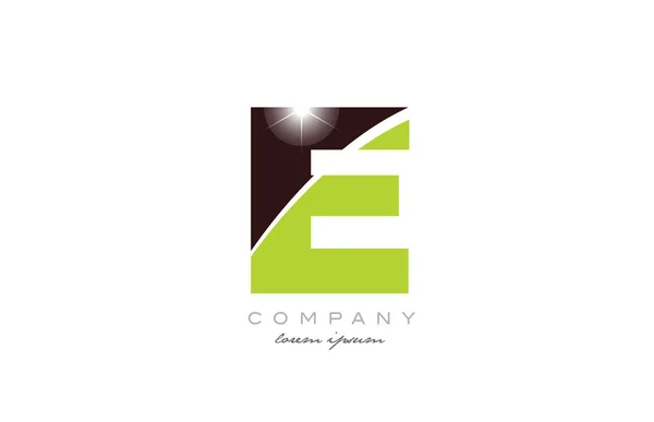 Lettre Logo Alphabet Icône Design Avec Couleur Verte Marron Adapté — Image vectorielle