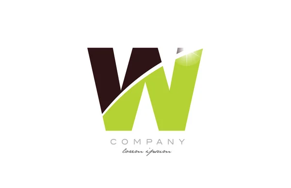 Lettera Alfabeto Logo Icona Design Con Colore Verde Marrone Adatto — Vettoriale Stock