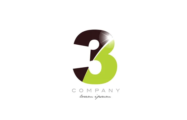 Numéro Logo Icône Design Avec Couleur Verte Marron Adapté Une — Image vectorielle