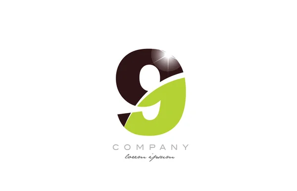 Design Ícone Logotipo Número Com Cor Verde Marrom Adequado Para —  Vetores de Stock