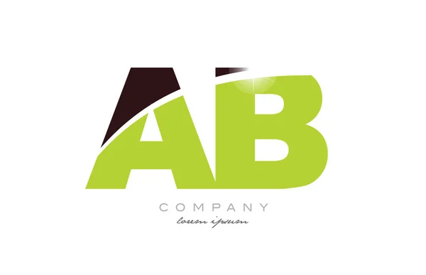 Lettera Alfabeto Combinazione Logo Icona Design Con Colore Verde Marrone — Vettoriale Stock