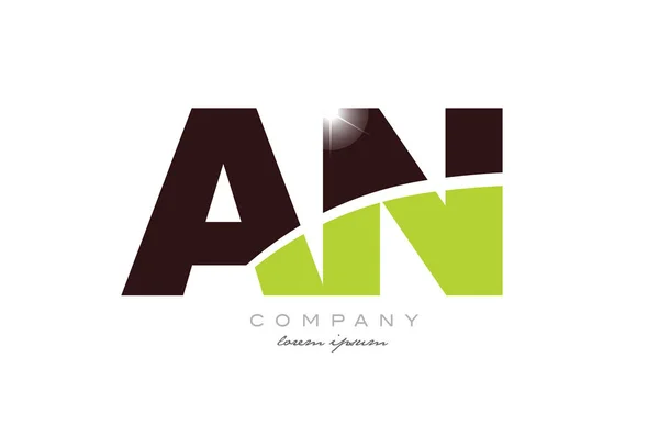 Lettera Alfabeto Combinazione Logo Icona Design Con Colore Verde Marrone — Vettoriale Stock