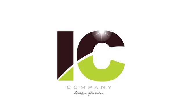 Lettre Alphabet Combinaison Logo Icône Design Avec Couleur Verte Marron — Image vectorielle