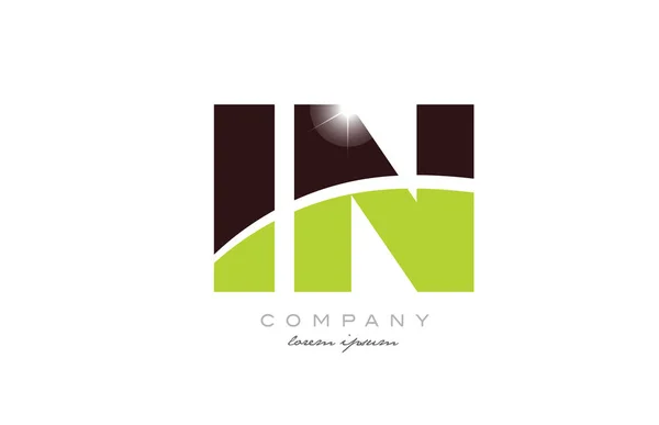 Lettre Alphabet Combinaison Logo Icône Design Avec Couleur Verte Marron — Image vectorielle