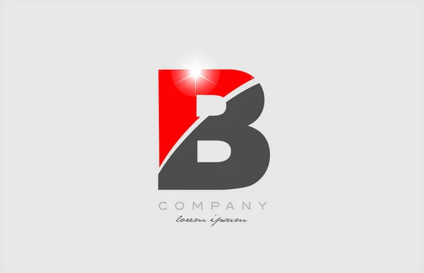 Písmeno Šedé Červené Barvě Abeceda Logo Design Ikony Vhodné Pro — Stockový vektor