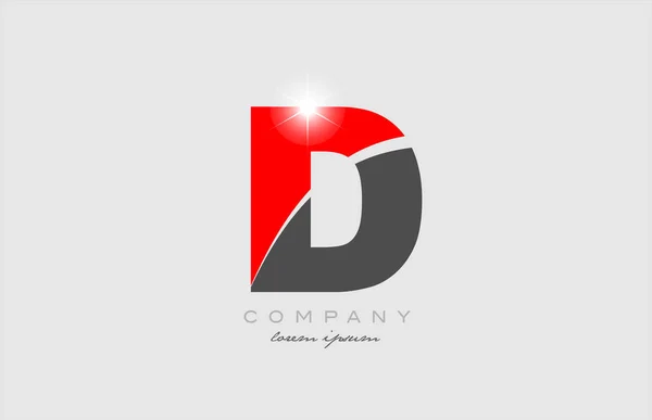 Letra Projeto Vermelho Cinzento Ícone Logotipo Alfabeto Cor Apropriada Para — Vetor de Stock