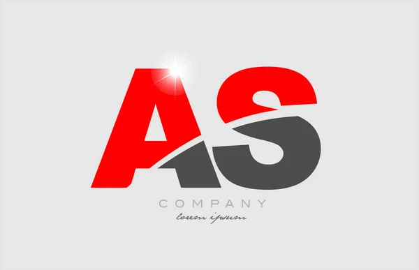 Combination Letter Grey Red Color Alphabet Logo Icon Design Suitable — Stock Vector