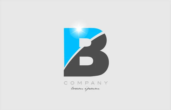 会社又は事業に適した灰色の青色のアルファベットのロゴのアイコンのデザインの文字B — ストックベクタ