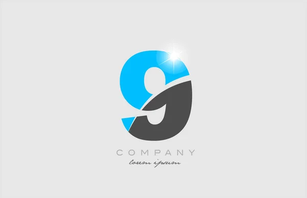 Número Design Ícone Logotipo Cor Azul Cinza Adequado Para Uma —  Vetores de Stock