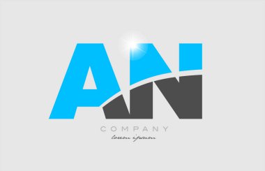 birleşik harf bir n gri mavi alfabe logo dizaynı bir şirket veya iş için uygundur