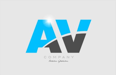 kombinasyon harfi av a v gri mavi renk alfabe logo dizaynı bir şirket veya iş için uygundur