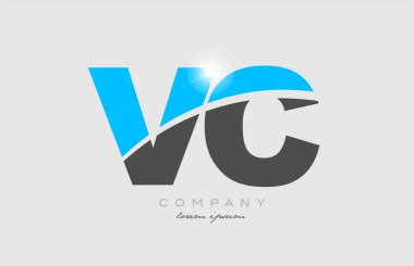 Gri mavi alfabe logosu tasarımlı vc v c birleşimi bir şirket veya işletme için uygundur