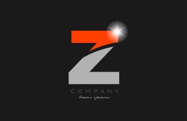 Bir şirket veya iş için uygun gri turuncu alfabe simge dizaynı z harfi