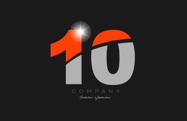 Gri turuncu renkli logo dizaynı bir şirket veya işletme için uygun 10 numara