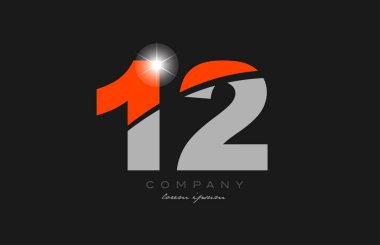 Gri turuncu renkli logo tasarımı bir şirket veya işletme için uygun 12 numara
