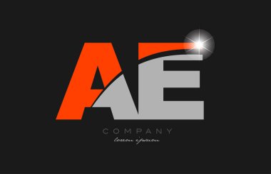 Bir şirket veya işletme için uygun gri turuncu alfabe logosu dizaynı içeren bir e harfi.